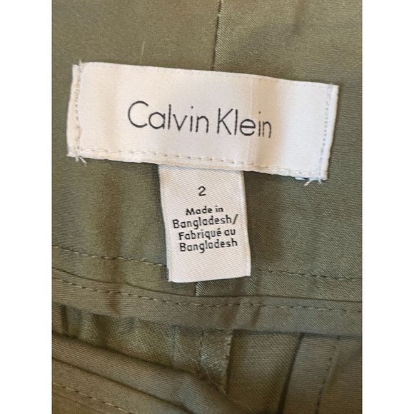 Calvin Klein Womens Basic Chino Shorts Mid Rise Lightweight Olive Green Size 2 - Picture 8 of 8